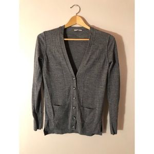 Halogen Gray Merino Wool Cardigan